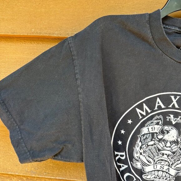 Maxima Racing Oils Twin V 1979 USA Racing Oils Black T-Shirt Size L - Picture 6 of 10